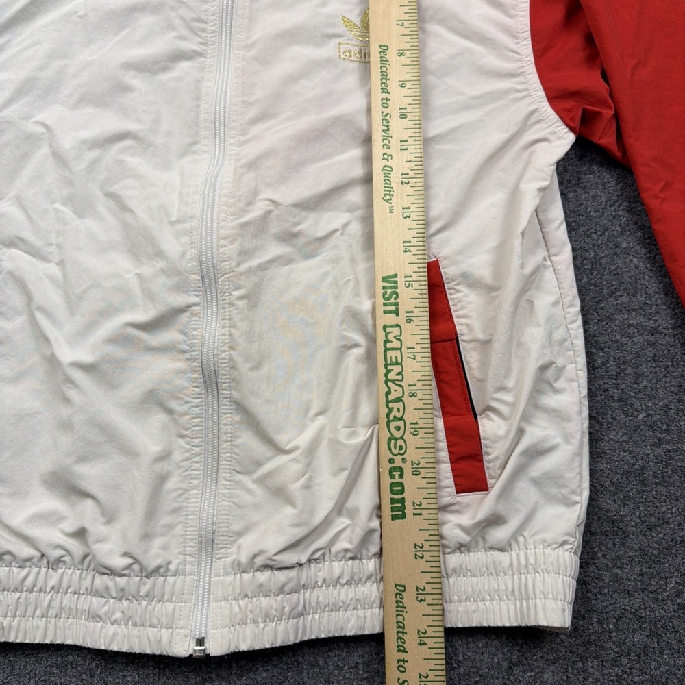 Adidas Original Shadow Trefoil Windbreaker White/Red/Blue GL5132 USA Size M - Picture 6 of 7